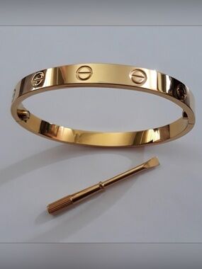 Generic Gold Screw Cuff Bangle Bracelet with Screwdriver